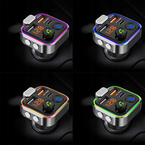 TRANSMITER BLUETOOTH AUDIO FM MP3 BT SZYBKA ŁADOWARKA 3X USB QC 3.0 RGB LED na Arena.pl