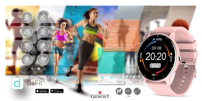 Smartwatch Giewont GW120-1 Różowy zdjęcie 7