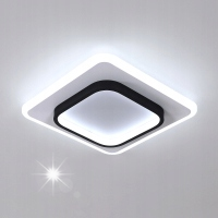 LAMPA SUFITOWA PLAFON LED CZARNA BIAŁY NOWOCZESNA W KORYTARZ 6500K 30W 30CM