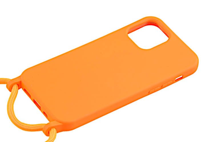 Etui ze sznurkiem RCK do Apple iPhone 12 / 12 Pro pomarańczowy zdjęcie 2