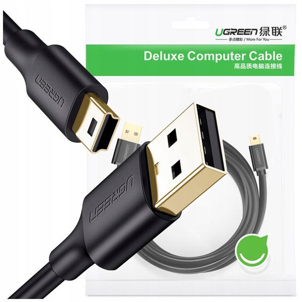 Kabel USB do Mini USB UGREEN US132, 2m (czarny) zdjęcie 1