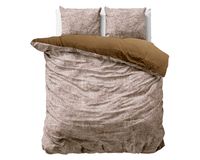 200x220 ARIA brąz kpl pościeli drukowany aksamit i bawełna