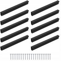 10szt Uchwyt meblowy P128 Czarny mat 128mm + wkręty