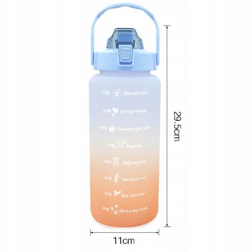 BUTELKA NA WODĘ BIDON Z MIARKĄ ZE SŁOMKĄ PRZYPOMNIENIEM SIŁOWNIA FITNESS 2L na Arena.pl