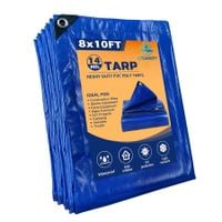 Plandeka Ochronna Niebieska 1,8x3 m Wodoodporna z Oczkami PVC Gruba