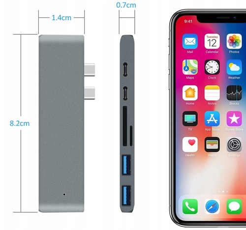adapter hub przejściówka usb-c usb thunderbolt hdmi 4k do macbook pro air na Arena.pl