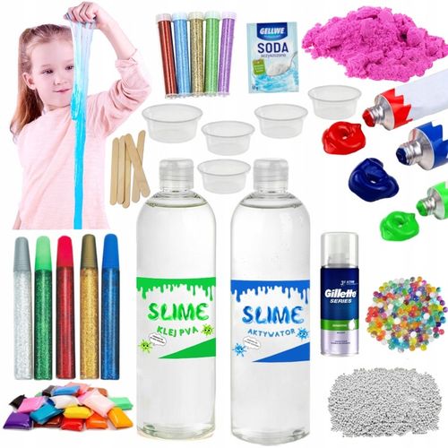 ZESTAW SLIME XXL 13w1 KLEJ PVA DO ROBIENIA GLUTÓW NA PREZENT na Arena.pl
