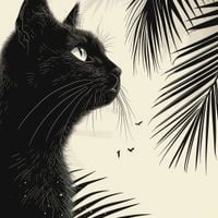 Plakat 80x80cm Zamyślenie w Cieniu Palm