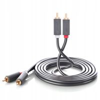 Kabel Przewód Audio Wtyk 2x RCA do 2xRCA Chinch STEREO 5M Pozłacany