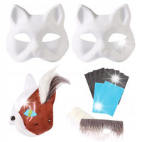 3× Maska na twarz dla kota Therian Halloween Maska Kota do malowania DIY