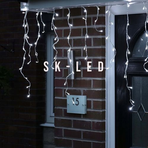 KURTYNA ŚWIETLNA 200 LED 9,5m SOPLE GIRLANDA LED BIAŁA ZIMNA PROGRAMATOR na Arena.pl