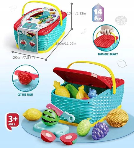 ZESTAW KOSZYK Z PRODUKTAMI OWOCE NA RZEPY DO KROJENIA SKLEP KUCHNIA na Arena.pl