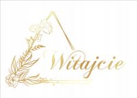 Tablica weselna Witamy Gości złota 80x60cm