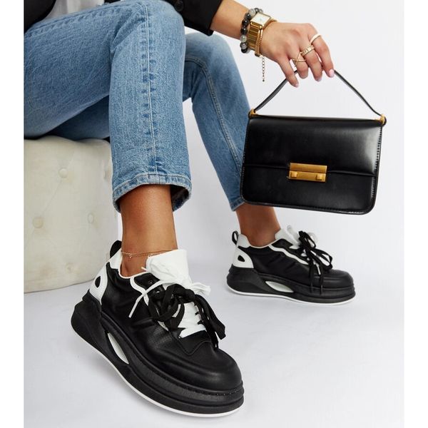 Czarno-białe sneakersy r.37 zdjęcie 3