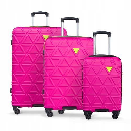 PUCCINI Zestaw WALIZEK Podróżnych Duża Średnia Kabinowa 3w1 ABS ABS018 3A na Arena.pl