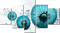 75CM 120 OBRAZ 5 ELEM TURKUSOWE DMUCHAWCE ŚCIENNY DRUK