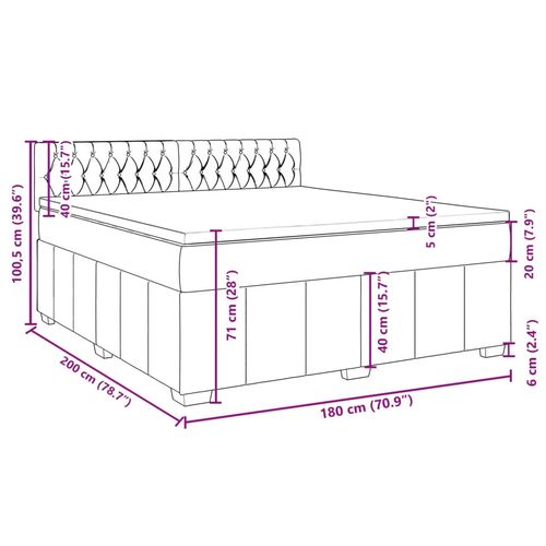 Łóżko kontynentalne z materacem, jasnoszare, tkanina, 180x200cm na Arena.pl