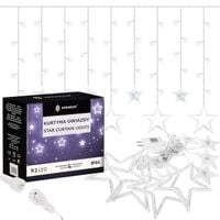 Kurtyna świetlna 92 led girlanda gwiazdki, lampki wewnętrzno-zewnętrzne sople zimny biały