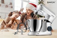 ROBOT KUCHENNY MIKSER PLANETARNY ZESTAW WIELOFUNKCYJNY SREBRNY 6,5L 2000W