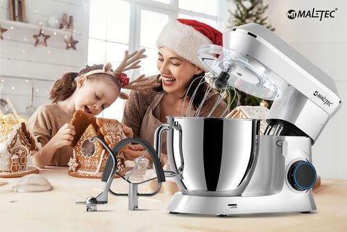 ROBOT KUCHENNY MIKSER PLANETARNY ZESTAW WIELOFUNKCYJNY SREBRNY 6,5L 2000W na Arena.pl