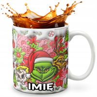 KUBEK 330ml Z GRAFIKĄ PREZENT NA ŚWIĘTA WZORY- GRIN.CH MAKS + IMIĘ