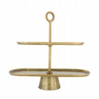 Patera aluminiowa Etażerka złota16,5 X 43 cm Wysokość: 39 cm