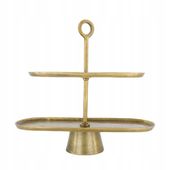 Patera aluminiowa Etażerka złota16,5 X 43 cm Wysokość: 39 cm
