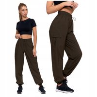 Bojówki Spodnie Damskie Wysoki Stan Luźne Parachute Wygodne Modne MORAJ XL