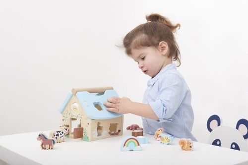 Obora drewniana Zwierzątka z farmy Sorter Zabawka dla rocznego dziecka na Arena.pl