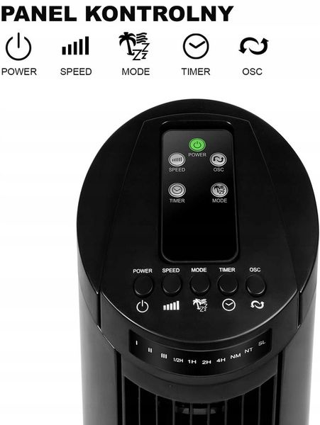 Stojacy wentylator kolumnowy podlogowy wiatrak wiatrak podlogowy z pilotem zdjęcie 9