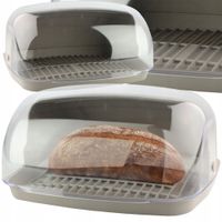 CHLEBAK JEDNOCZĘŚCIOWY PLASTIKOWY Z PRZEZROCZYSTĄ POKRYWĄ 32X25X17 CM
