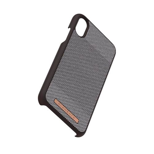 Materiałowe etui iPhone Xs X (Dark Brown Pattern 1) na Arena.pl