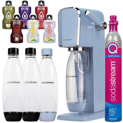 ZESTAW SATURATOR SODASTREAM ART BLUE 3 BUTELKI + NABÓJ + DODATKI na Arena.pl