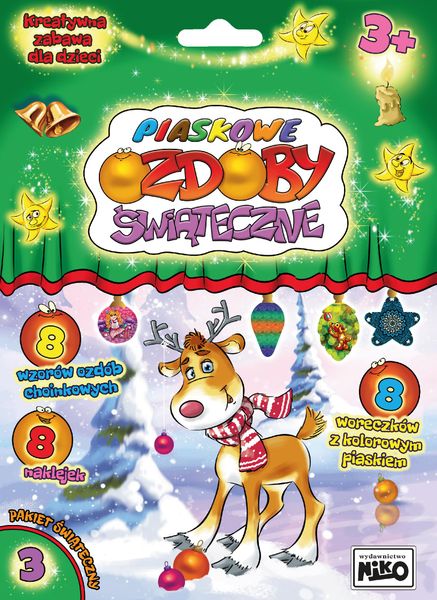 piaskowe ozdoby świąteczne 3 renifer zdjęcie 1