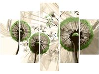 105CM 150CM OBRAZ 5 ELEM DMUCHAWCE ZIELENI DRUK