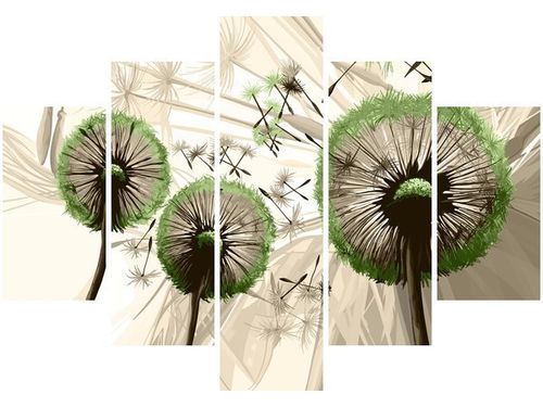 105CM 150CM OBRAZ 5 ELEM DMUCHAWCE ZIELENI DRUK na Arena.pl