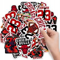 NAKLEJKI NA ZESZYT NALEPKA Z POSTACIAMI KOSZYKÓWKA BULLS WZORY 6 SZT