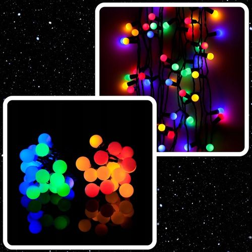 LAMPKI ŚWIĄTECZNE CHOINKOWE KULKI 200LED ZEWNĘTRZNE WEWNĘTRZNE MULTIKOLOR na Arena.pl