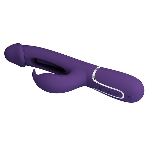 Ciemny Fiolet - Wibrator Z Języczkiem Pretty Love - Kampas Dark Purple zdjęcie 6