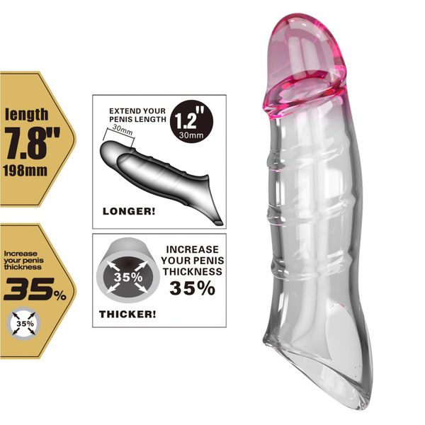 Pretty Love Penis Sleeve – Damell Clear Pink zdjęcie 2