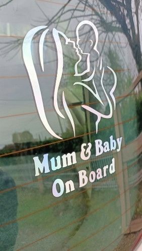Wlepa Mama i Dziecko Nalepka na samochód Pojazd na Drogę Informacja Srebrna na Arena.pl