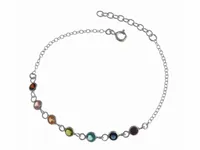 SREBRNA BRANSOLETKA KÓŁKA KÓŁECZKA CIRCLE KOLOROWE KRYSZTAŁKI