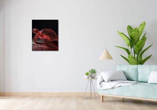 Obraz 50x60cm Neonowy Żółw na Arena.pl