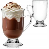 KUBEK SZKLANY ELTON TRADYCYJNY SZKLANKA Z UCHEM DO KAWY HERBATY 420 ML