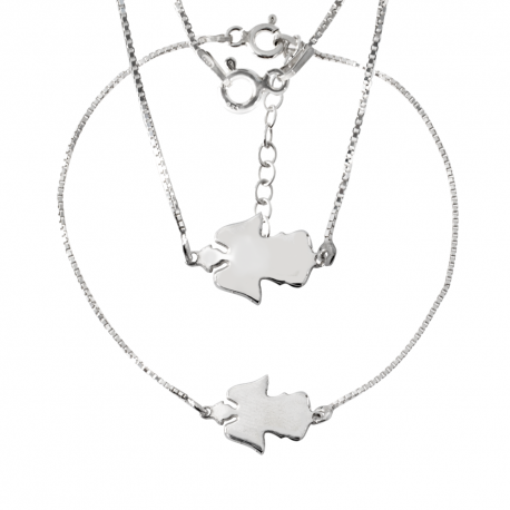 SREBRNY KOMPLET CELEBRYTKI ANIOŁKI PRÓBA SREBRA 925 GRAWER GRATIS zdjęcie 1