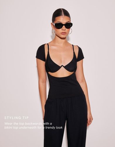 NELLY CZARNY TOP ODKRYTE PLECY R4D NG5__S na Arena.pl