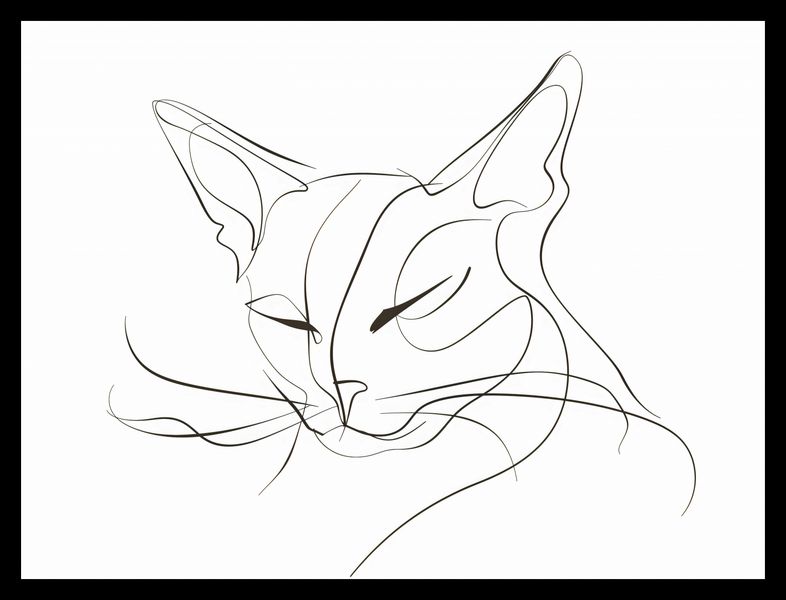 Plakat 40x30cm Linijny Kot zdjęcie 2