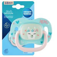 CANPOL Smoczek uspokajający symetryczny 18m+ EXOTIC LAMA