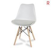 Krzesło z welurową szarą poduszką na drewnianych bukowych nogach nowoczesne białe 053W-G