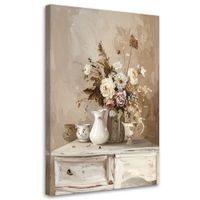 Obraz do salonu sypialni biura loftu, Delikatny Rustykalny Bukiet